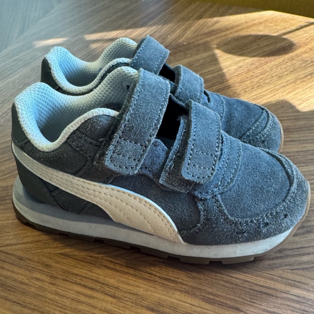 Puma Kids Charcoal and White Sneakers